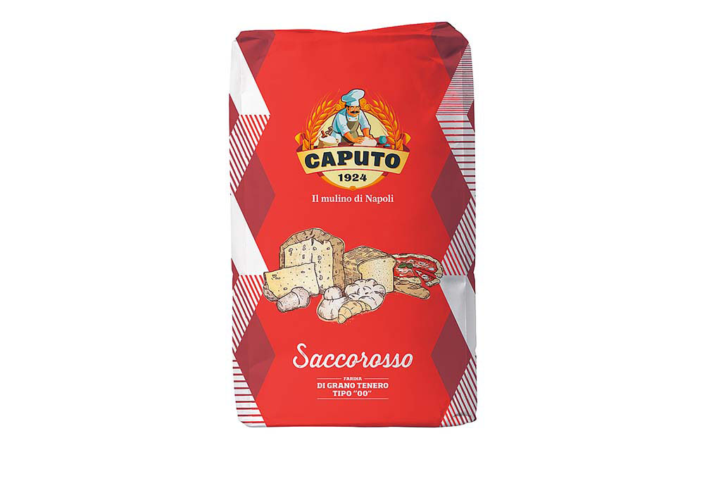 カプート社の小麦粉「サッコロッソ(25kg)」。生地の強さや伸び、弾力などのバランス力に優れ、長時間発酵にも適している。