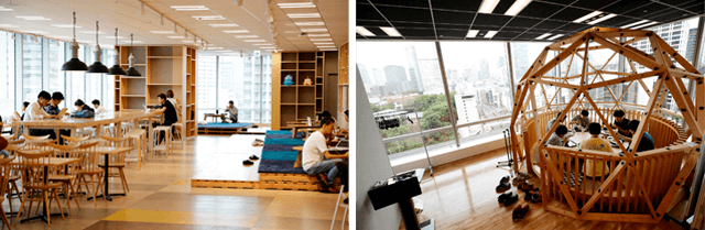 コーナーごとに異なる雰囲気が気分を変える