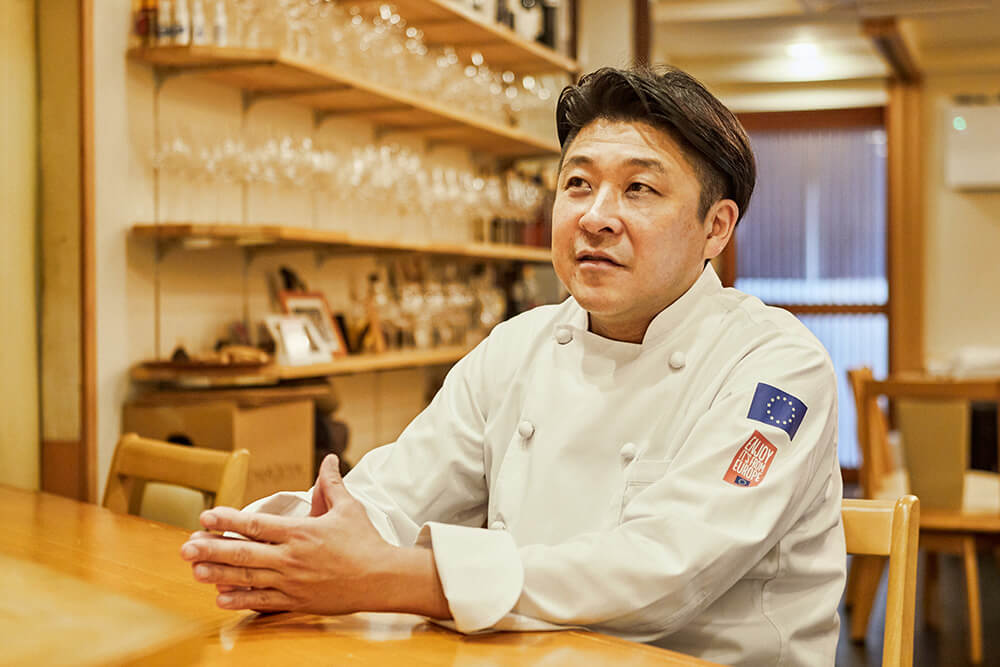 「割烹 小田島」小田島大祐シェフ。