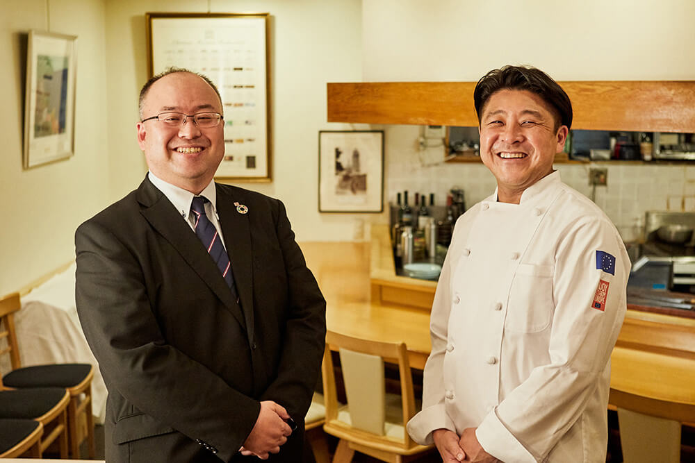 小池公一さんと小田島大祐シェフ