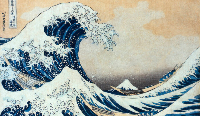 Two Towns Bridged by Hokusai