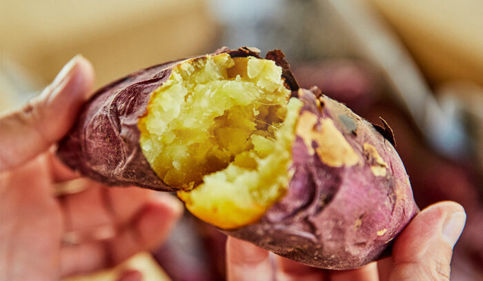 焼きイモから蜜が滴るサツマイモ<br />
「紅優甘（べにゆうか）」