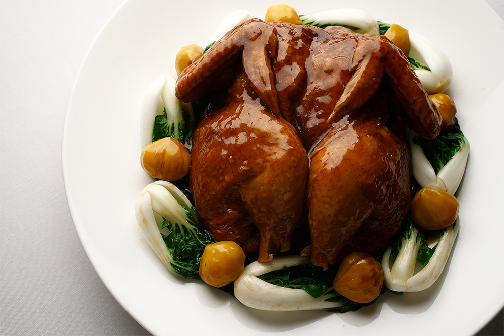 MENU 茨城県産岸根栗とつくば茜鶏の醤油煮