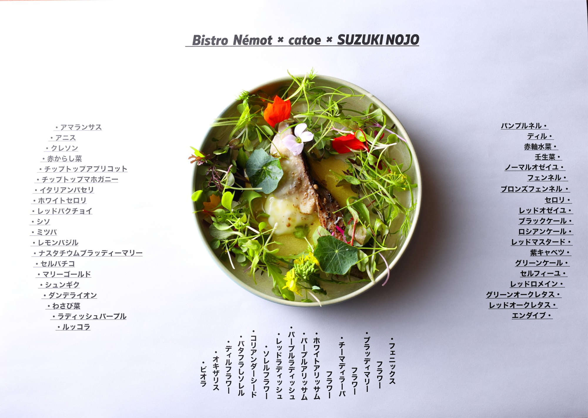 あれから10年。 福島県郡山市の“未来を食べる夜” 「ビストロ ネモ」×「カトウ」×「鈴木農場」