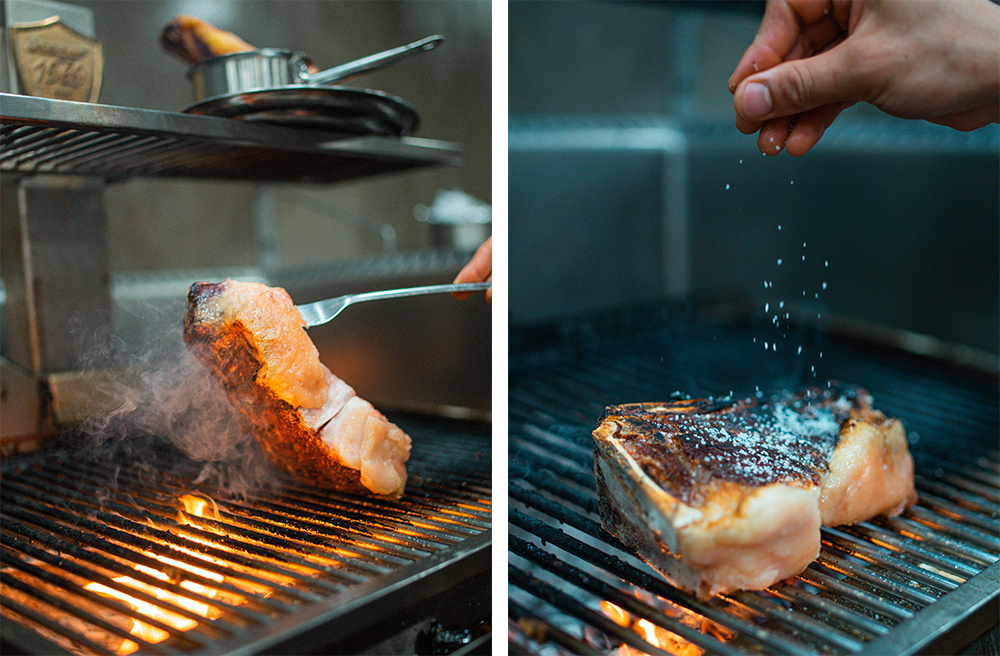 バスク風ステーキ、チュレトンの素材は、地元で創業40年のキャリアと国内外の受賞歴がある牛肉卸し業者から仕入れている。