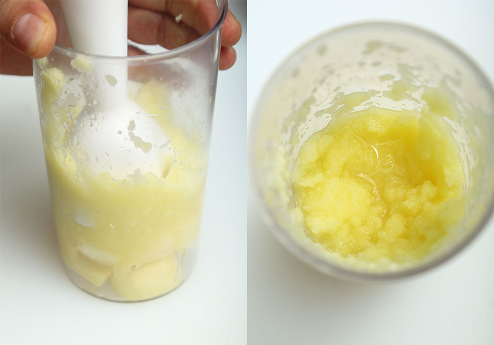 【２】リンゴをピュレにする