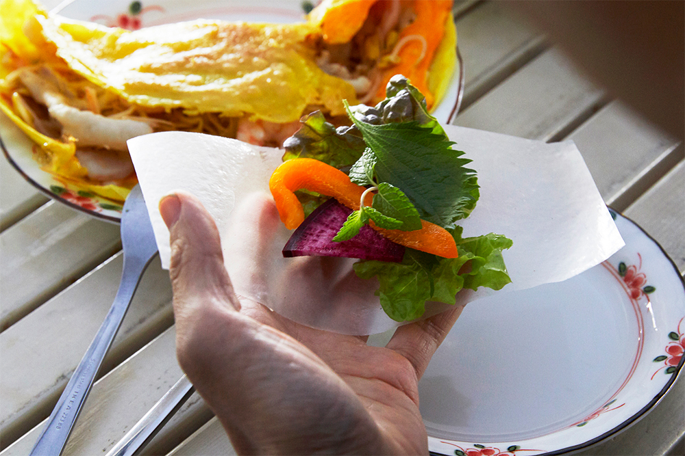 水戻しせずにそのまま食べられるライスペーパー。パリパリした食感。
