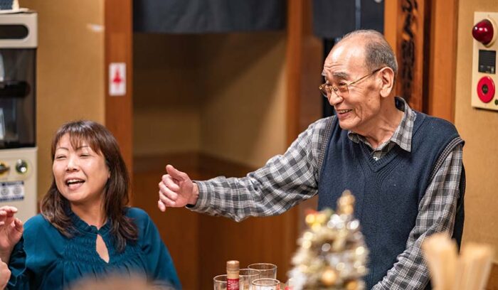 85歳。「一気飲みはもってのほか。それから、酒に金を使いすぎたらあかん」