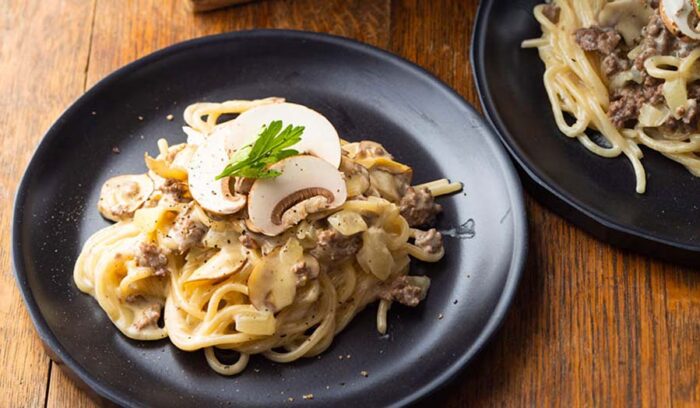 防災食にもなる時短＆エコパスタ「ビーフクリームパスタ」