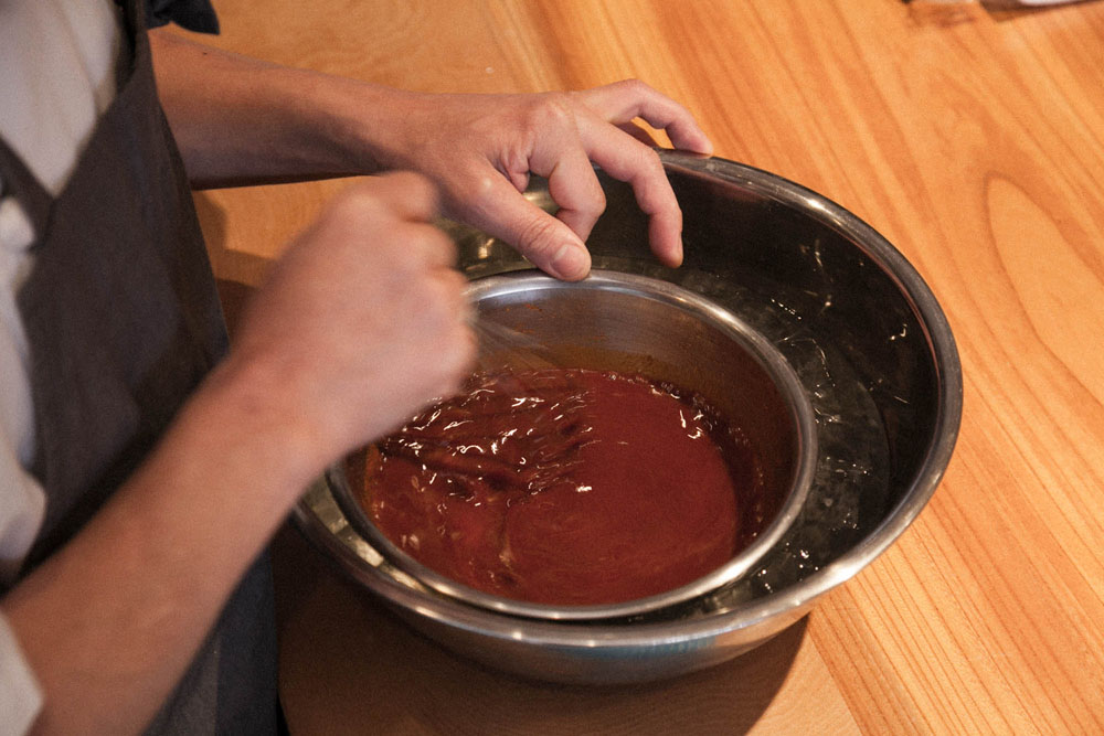 かえしを混ぜて冷ます