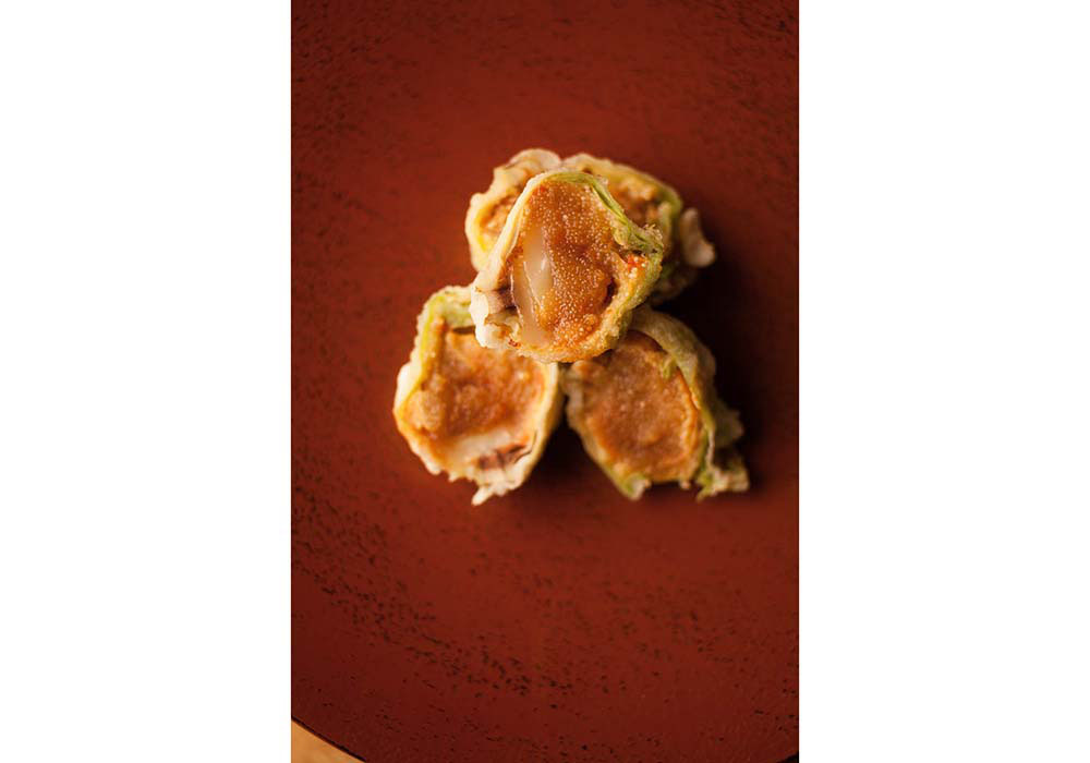 明太子と蕗のとう ウォッシュドチーズの天ぷら