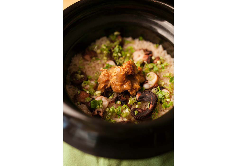 焼き明太子と蛸の土鍋ご飯