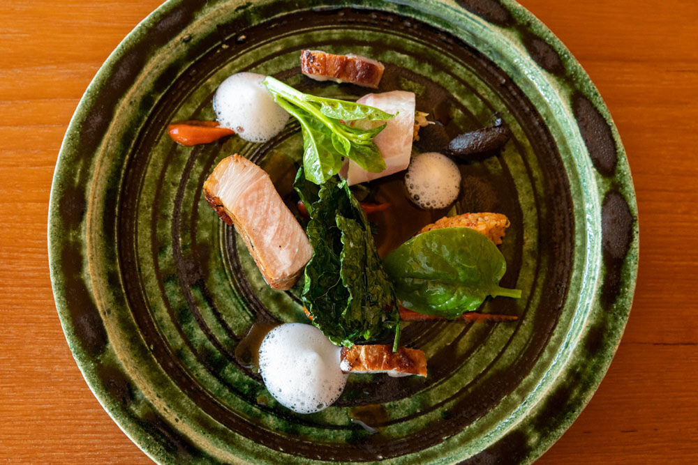 又吉農園純血アグー豚のデクリネゾン “五百万石”のパエリアとピキヨス