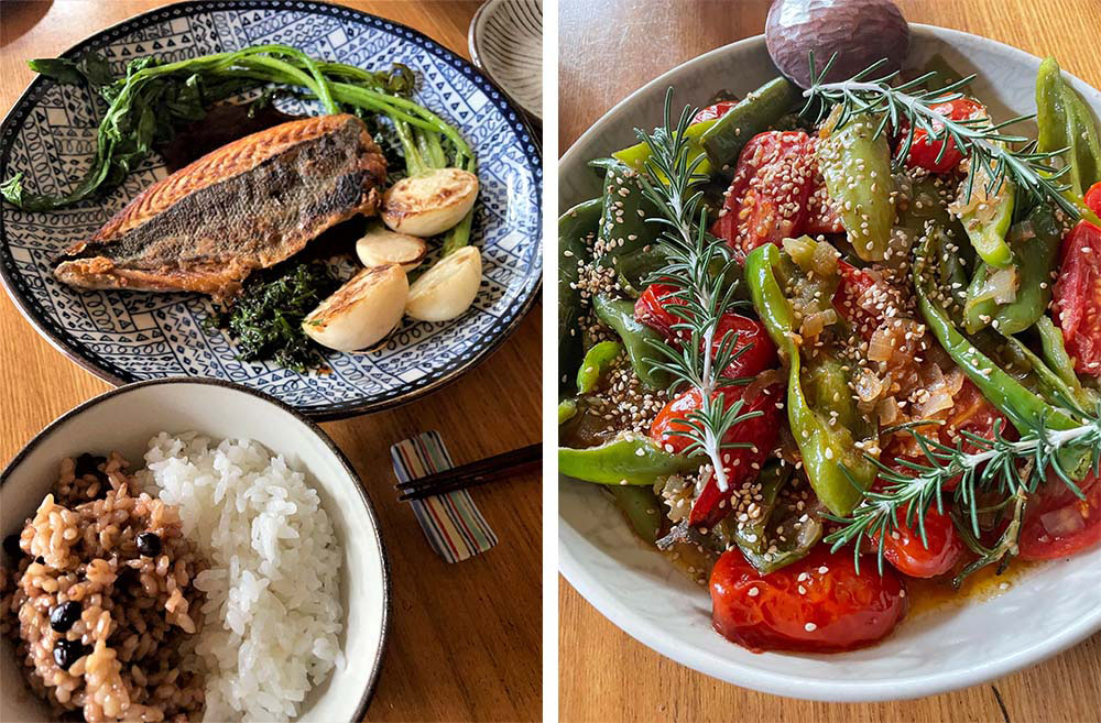 朝水揚げしたイサキと畑で採ったばかりの新鮮な野菜が満載！