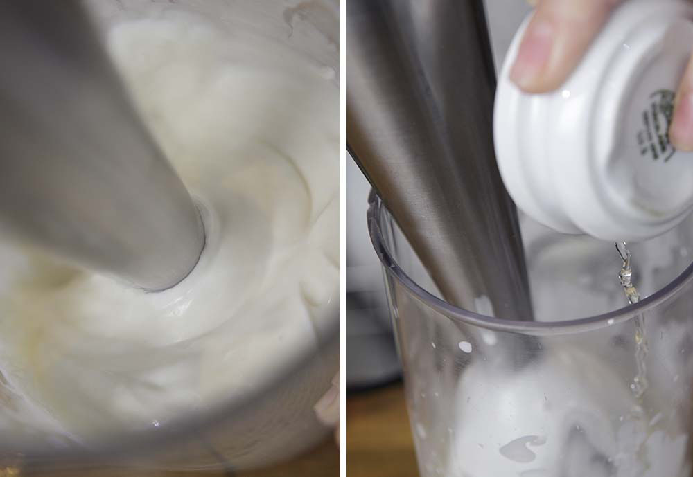 酢を一度に加え、ポマード状に