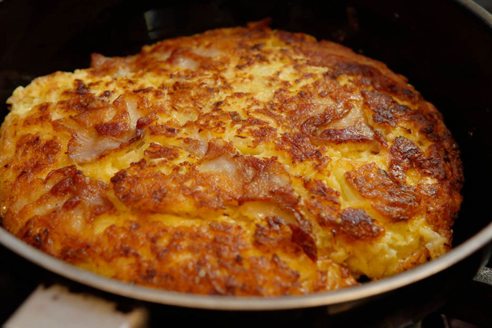 再度裏返して焼く