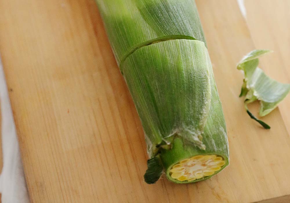 皮付きで３等分にする