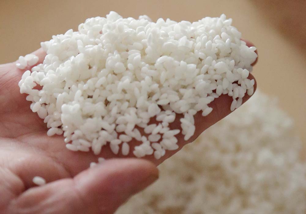 １時間水に浸けた後、ザルにあけてしっかり水を切る。保存容器に入れて冷蔵庫で一晩 おく。 POINT：中まで水が浸透している。