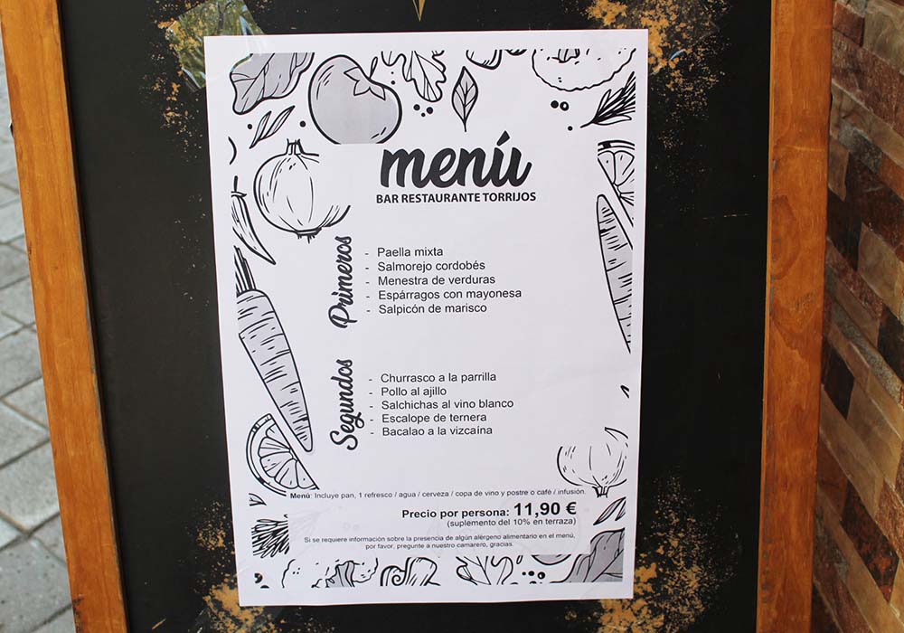 （写真）パンデミック後のマドリードでは、昼定食を一桁台で済ませることはほぼ不可能だ。