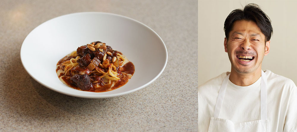 コーダ・アッラ・ヴァッチナーラと 白ワインとカカオのソース〜手打ちの細麺のマッケロンチーニ〜（1皿）￥2,860