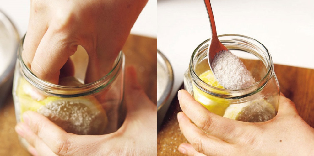 瓶に詰めて塩を加える