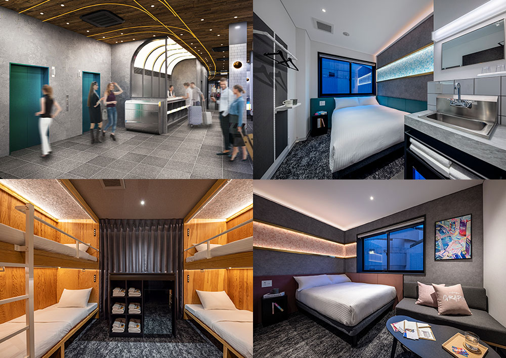 ホステル好き、ホステルの雰囲気だけ味わいたい方など幅広く利用できる客室構成。