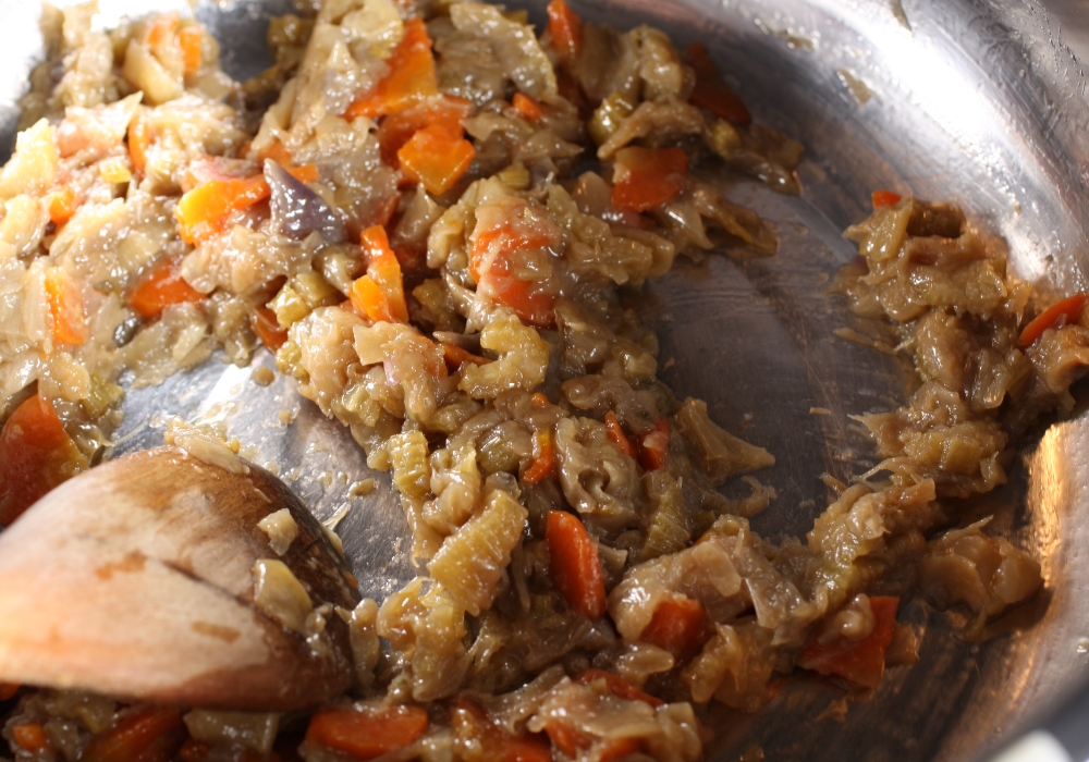 香味野菜を炒めて１時間後の状態