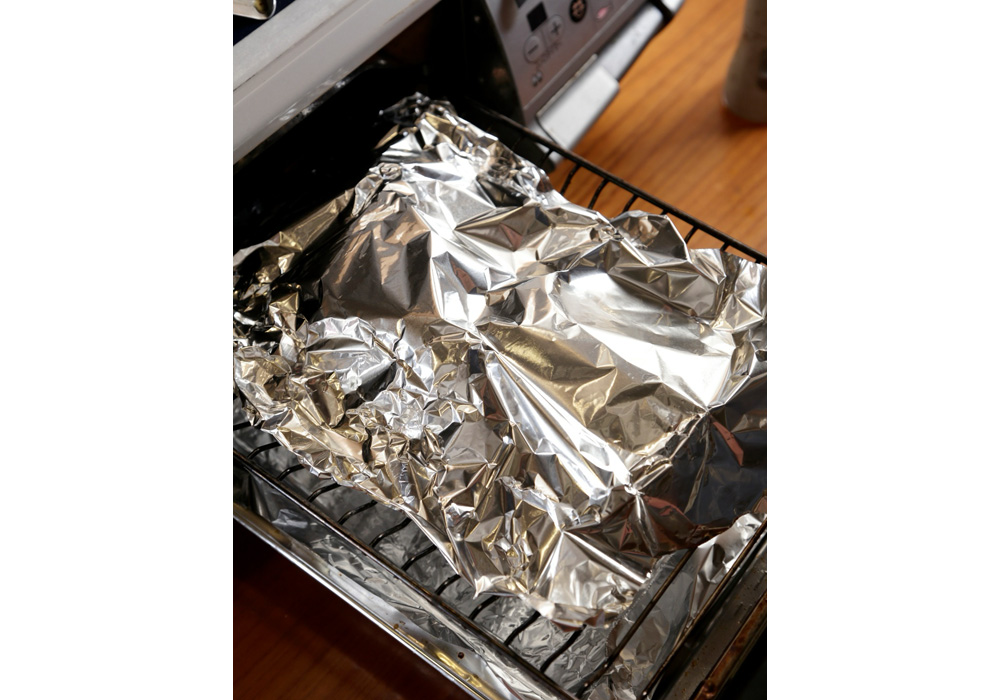 ［５］アルミホイルを被せて焼く