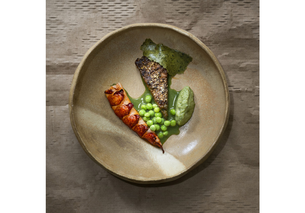 オマール海老、グリーンピース＆ミント