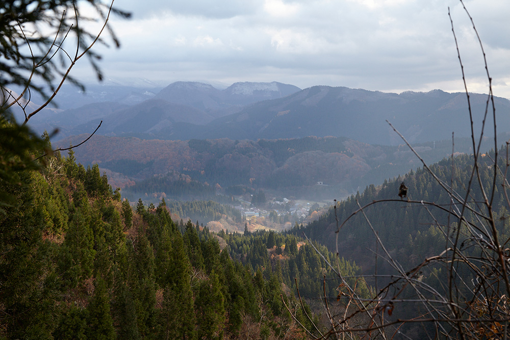 根子集落を望む風景