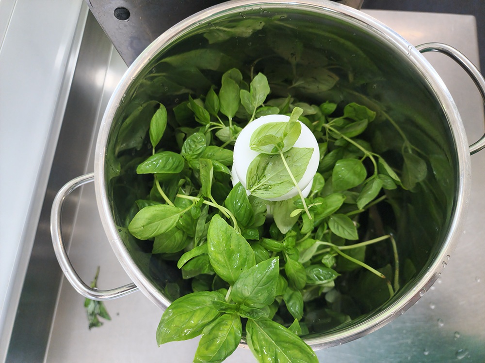 ミキサーで粉砕