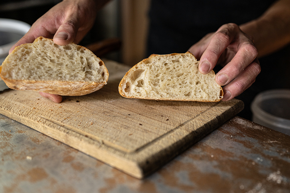 チャバタの断面