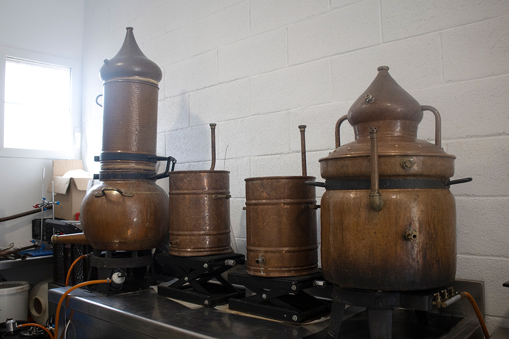 銅製の単式蒸留器“アランビケ”