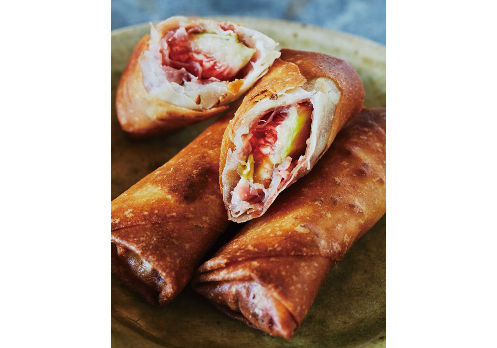 無花果と生ハム×アニスシードの春巻き