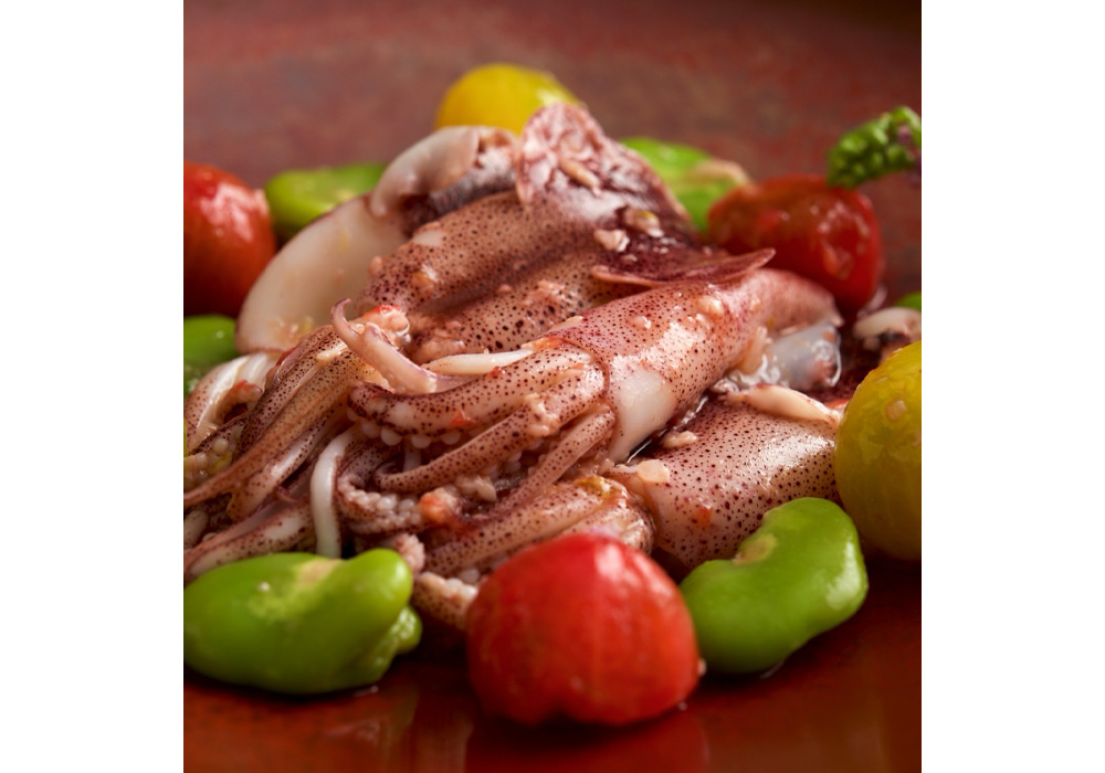 ヒイカとミニトマトの酒醸炒め